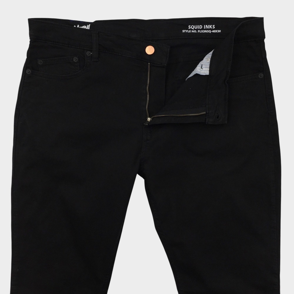 Mugsy Squid Inks Mens Black Stretch Denim Jeans 40x30 Slim Straight Pants